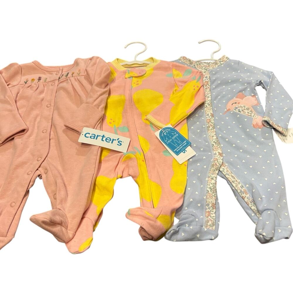 NWT Carter's NB (newborn) Baby Girl three Sleep and plays